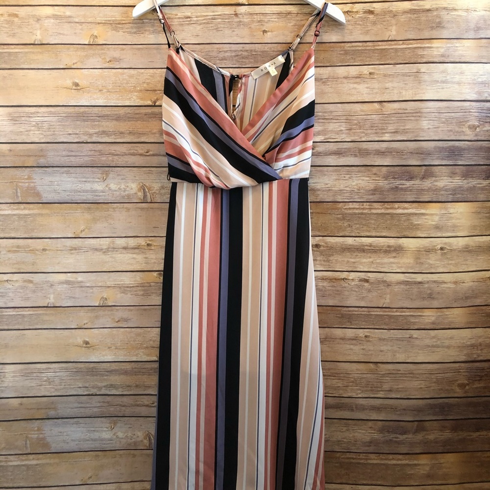 Row A Striped Midi Dress Size Small NWOT